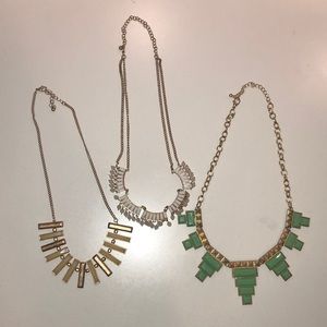 3 gold Forever 21 costume jewelry necklaces